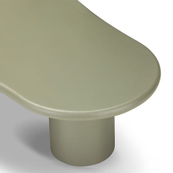 Table basse Sucre olive, mat, formes arrondies