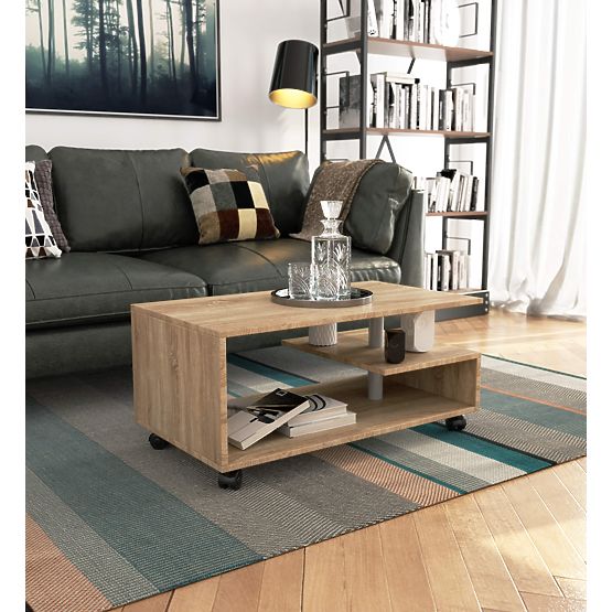 TABLE BASSE SUR ROULETTES VINI SONOMA