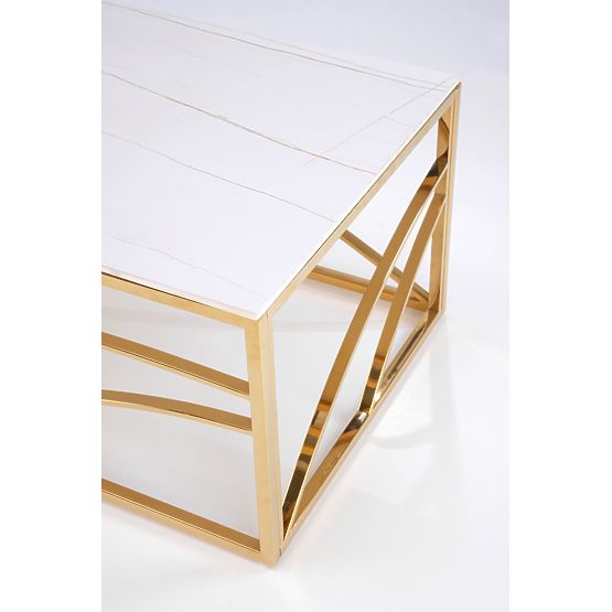 Table basse UNIVERSE 3, marbre blanc / or (2p=1ks)