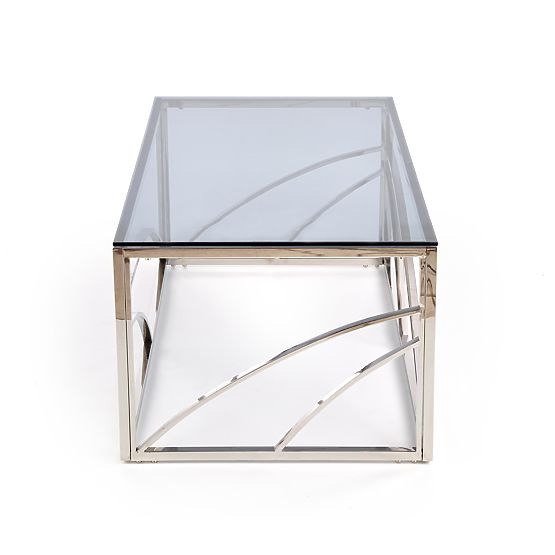 Table basse UNIVERSE, cadre - argenté, verre - fumé (1p=1pc)