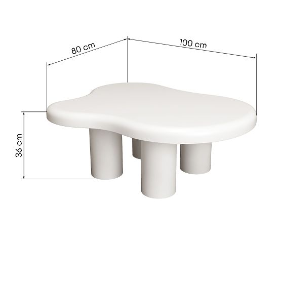 Table basse Vercelli 100 cm, blanc
