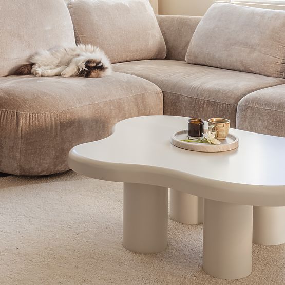 Table basse Vercelli 100 cm, blanc