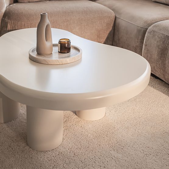 Table basse Vercelli 100 cm, blanc