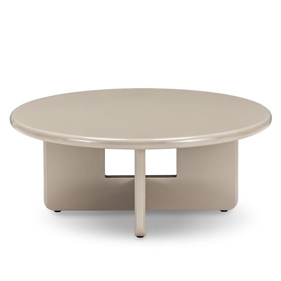 Table basse Vinto 80 cm, beige, brillant