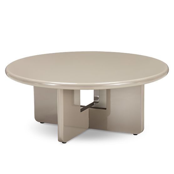 Table basse Vinto 80 cm, beige, brillant