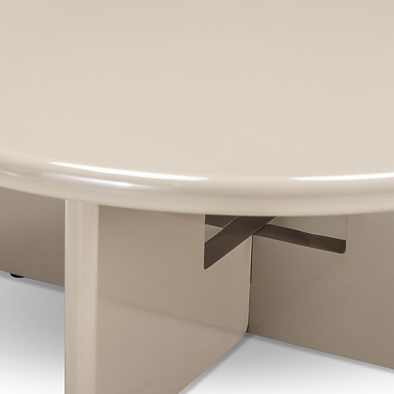 Table basse Vinto 80 cm, beige, brillant