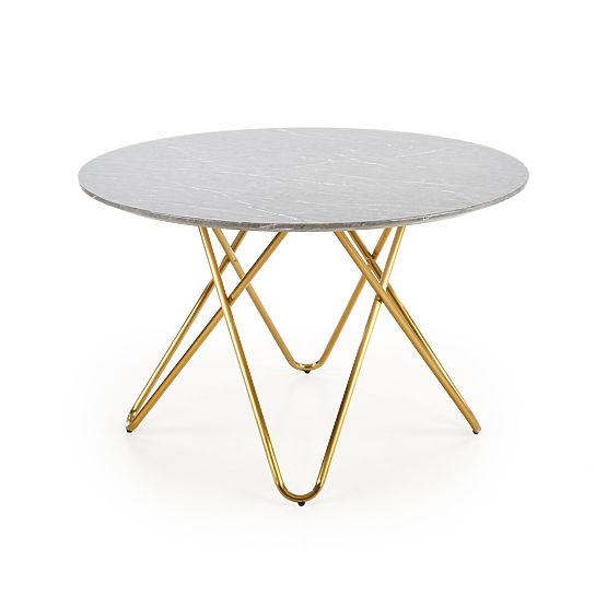 Table BONELLO, plateau - marbre gris, pieds - dorés (2p=1ks)