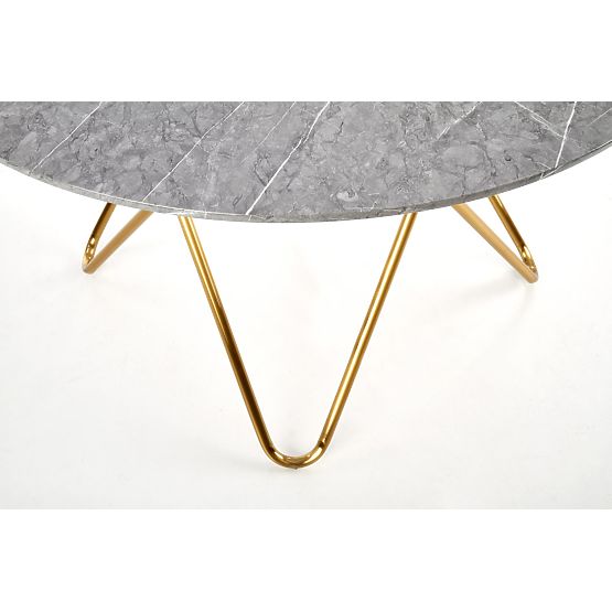 Table BONELLO, plateau - marbre gris, pieds - dorés (2p=1ks)