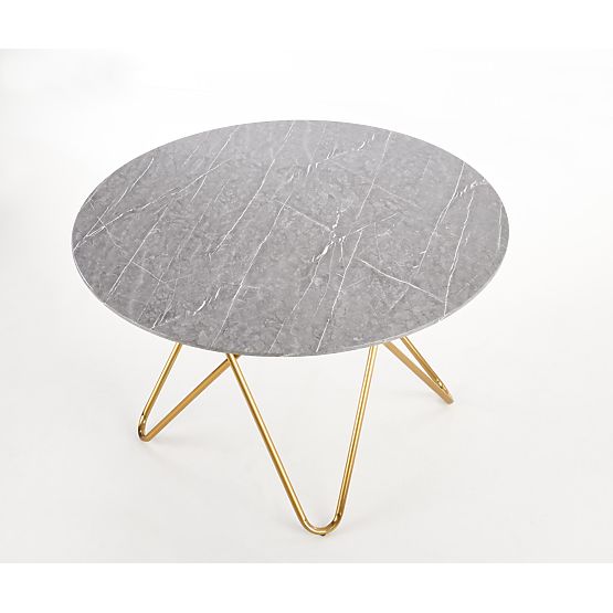 Table BONELLO, plateau - marbre gris, pieds - dorés (2p=1ks)