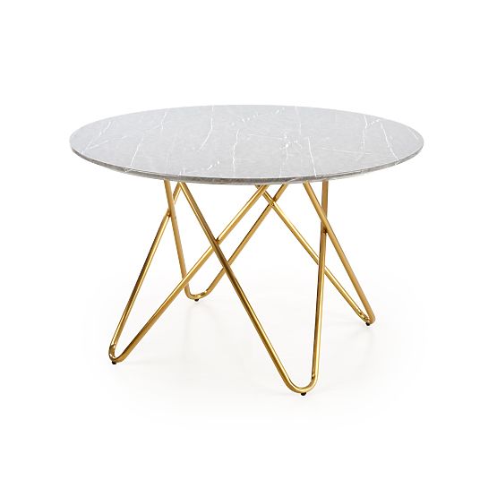 Table BONELLO, plateau - marbre gris, pieds - dorés (2p=1ks)