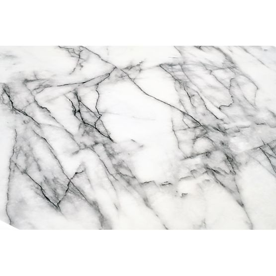 Table BRODWAY plateau - marbre blanc, pied - noir