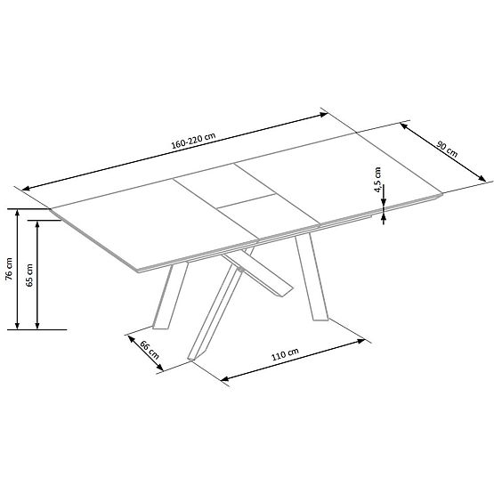 Table CAPITAL 160-200 cm, chêne doré / noir (2p=1pc)