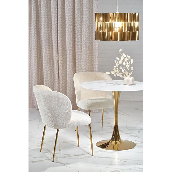 Table CASEMIRO plateau - marbre blanc, pied - doré (2p=1ks)