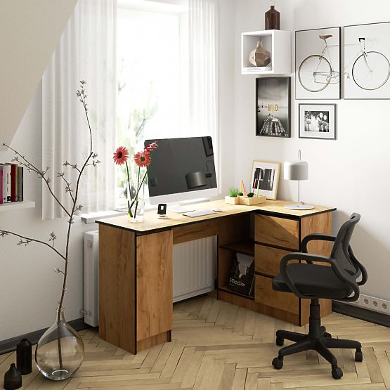 TABLE D'ANGLE B20 CLP DROIT PK CHÊNE CRAFT