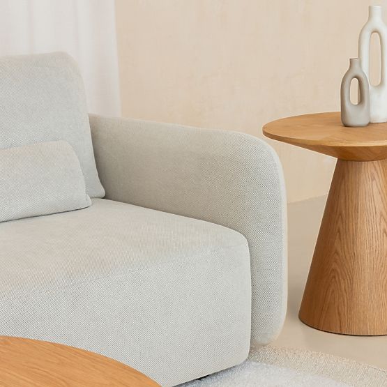 Table d'appoint Abisko, 60 cm, rond, placage de chêne naturel