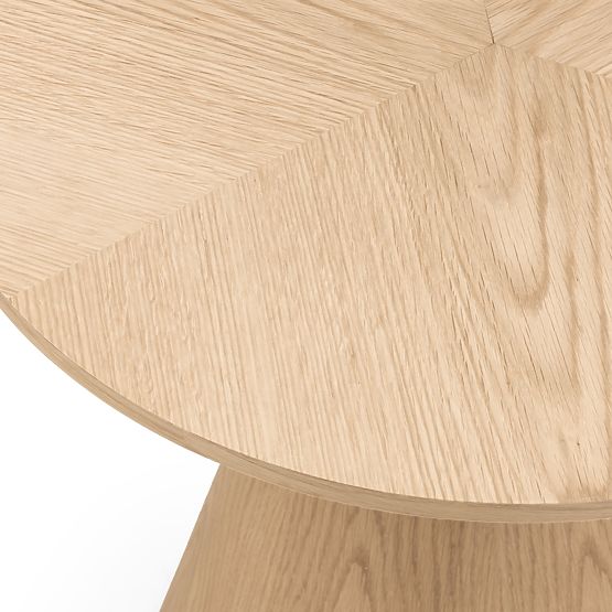 Table d'appoint Abisko, 60 cm, rond, placage de chêne naturel