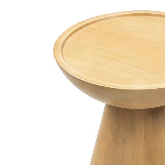 Table d'appoint Arvika 40 cm, ronde, bois de manguier, formes arrondies