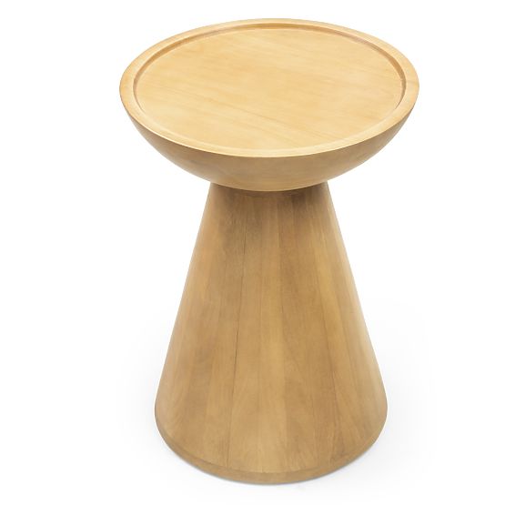 Table d'appoint Arvika 40 cm, ronde, bois de manguier, formes arrondies