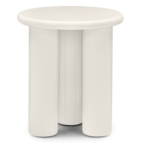 Table d'appoint Blair 40 cm, crème, brillant