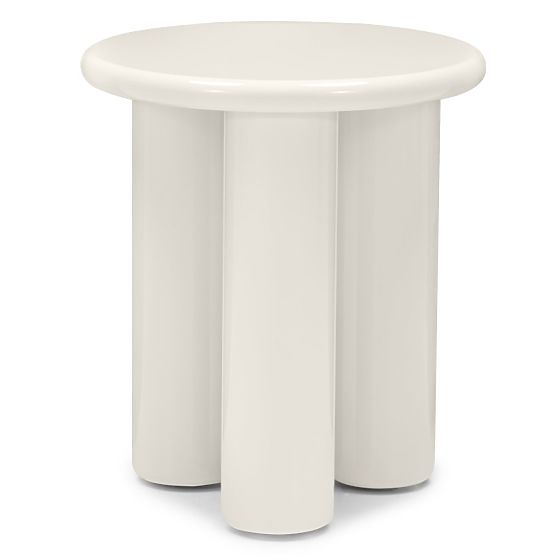 Table d'appoint Blair 40 cm, crème, brillant