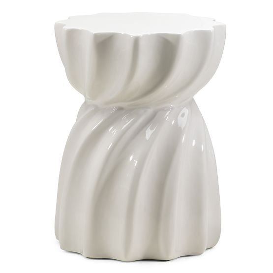 Table d'appoint Bloom 35 cm, gris beige, brillant