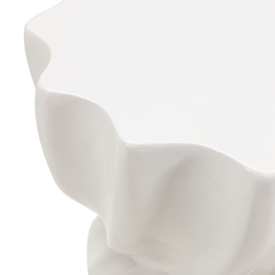 Table d'appoint Bloom 35 cm, gris beige, brillant