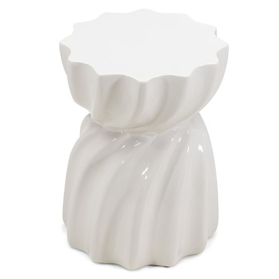Table d'appoint Bloom 35 cm, gris beige, brillant