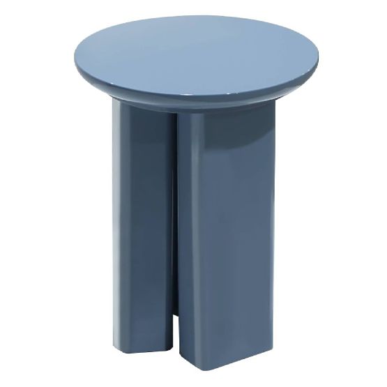 Table d'appoint Brie 40 cm, bleu doux, brillant
