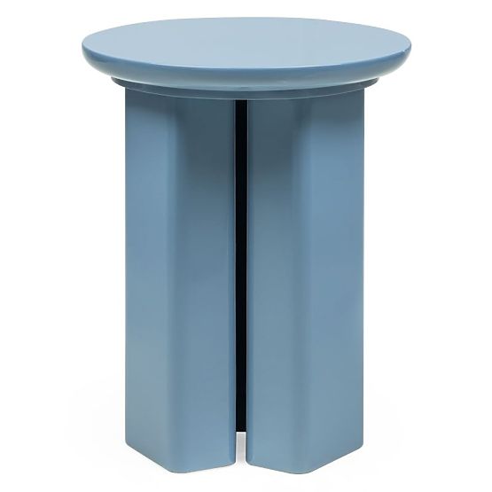 Table d'appoint Brie 40 cm, bleu doux, brillant