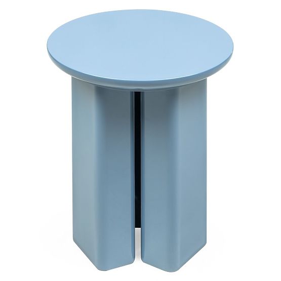 Table d'appoint Brie 40 cm, bleu doux, brillant