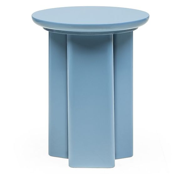 Table d'appoint Brie 40 cm, bleu doux, brillant