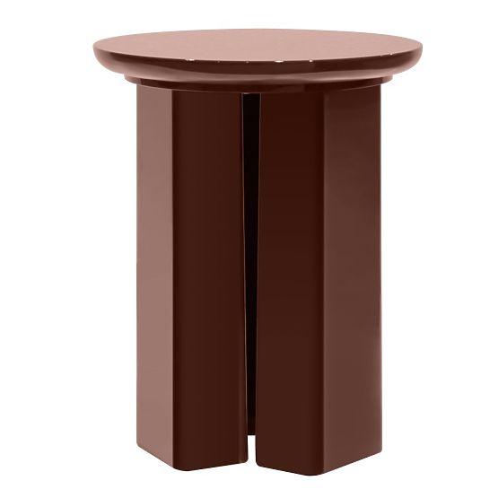 Table d'appoint Brie 40 cm, bordeaux/marron, brillant