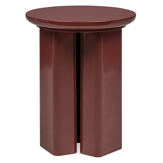 Table d'appoint Brie 40 cm, bordeaux/marron, brillant