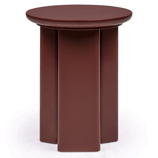 Table d'appoint Brie 40 cm, bordeaux/marron, brillant