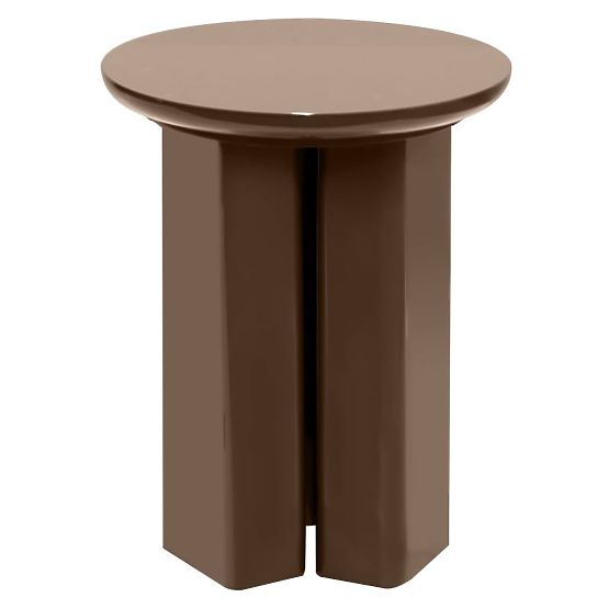Table d'appoint Brie 40 cm, brun clair, mocha, brillant