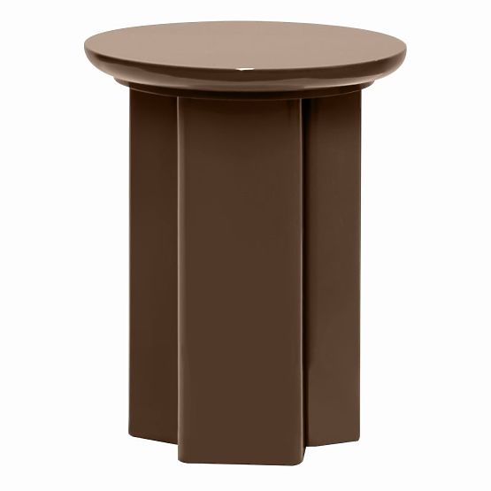 Table d'appoint Brie 40 cm, brun clair, mocha, brillant