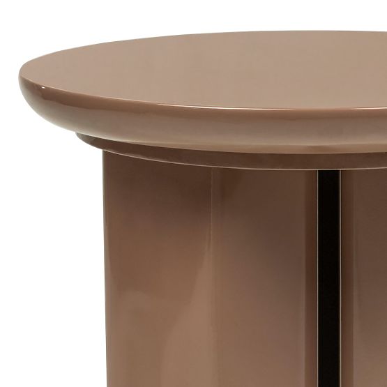 Table d'appoint Brie 40 cm, brun clair, mocha, brillant