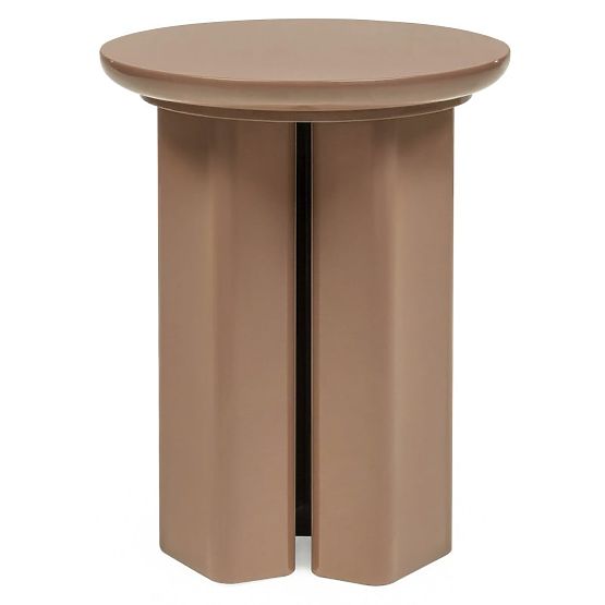 Table d'appoint Brie 40 cm, brun clair, mocha, brillant