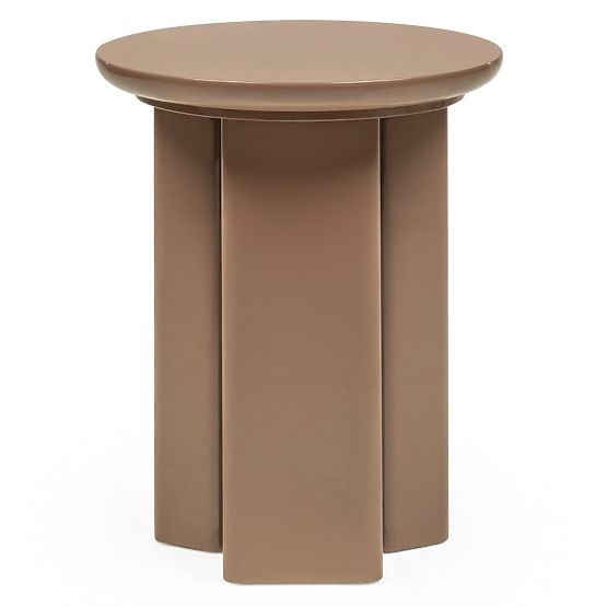 Table d'appoint Brie 40 cm, brun clair, mocha, brillant