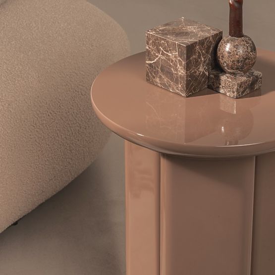 Table d'appoint Brie 40 cm, brun clair, mocha, brillant