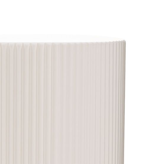 Table d'appoint Ermanno, 35 cm, beige-gris, rainuré