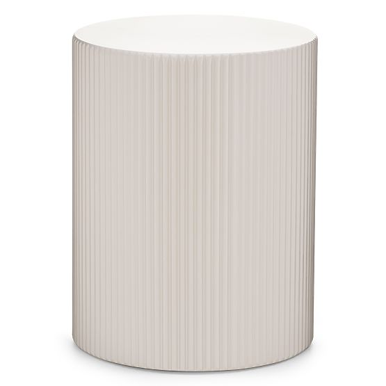 Table d'appoint Ermanno, 35 cm, beige-gris, rainuré