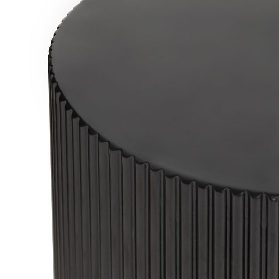 Table d'appoint Ermanno, 35 cm, noir, rainuré