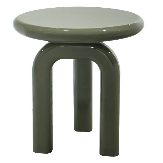 Table d'appoint Flambe 50 cm, vert/gris, brillant