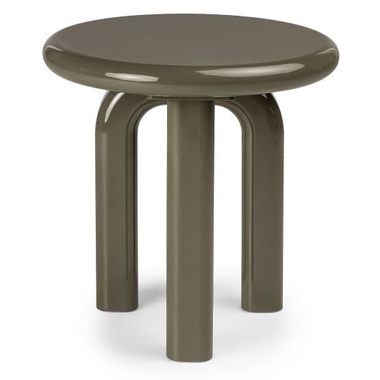 Table d'appoint Flambe 50 cm, vert/gris, brillant