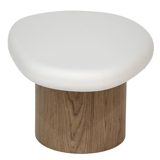 Table d'appoint Floe 50 cm, blanc/noyer