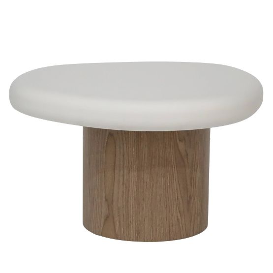 Table d'appoint Floe 50 cm, blanc/noyer