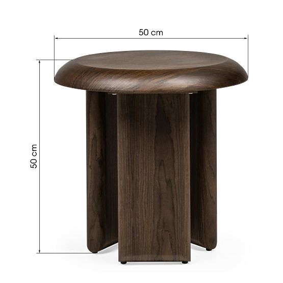 Table d'appoint Keo 50 cm, noyer foncé