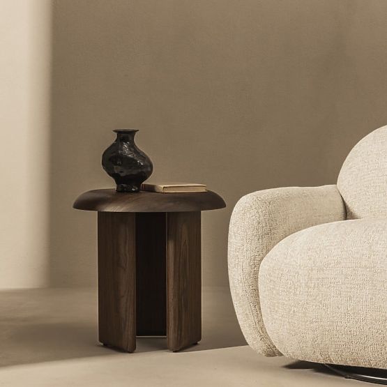 Table d'appoint Keo 50 cm, noyer foncé