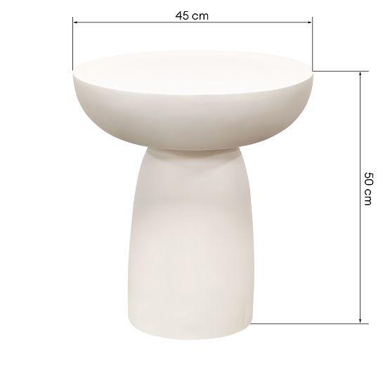 Table d'appoint Lagoon 45 cm, beige, mat